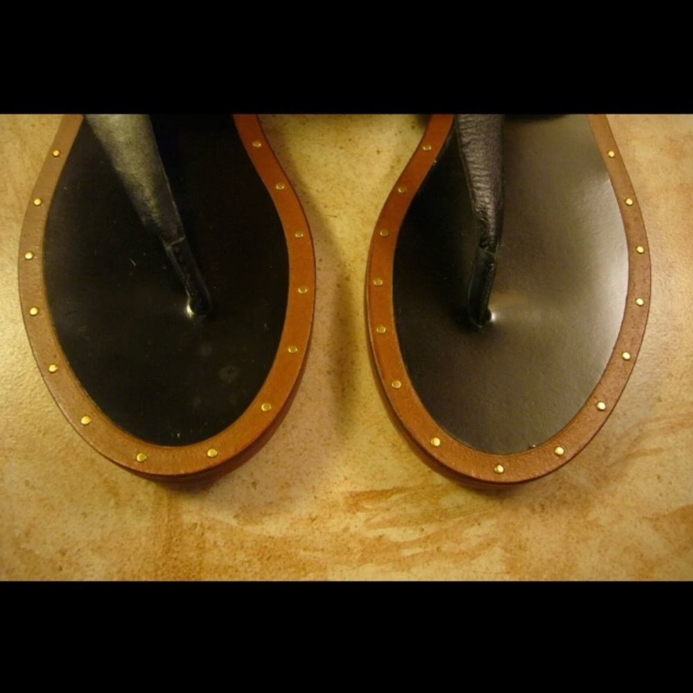 Zara Basic Black Leather Gladiator Sandals Sz 7 - image 3